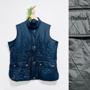 Barbour Wray Gilet Black Diamond Quilted Fleece Lined Full Zip Equestrian Vest